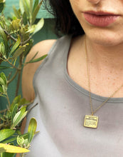 Load image into Gallery viewer, Women-wearing-gold-calendar-personalised-date-gold-necklace-notafictionalmum
