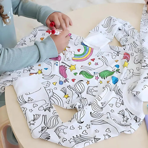 Kids Unicorn colour-in PJ set a lovely gift 