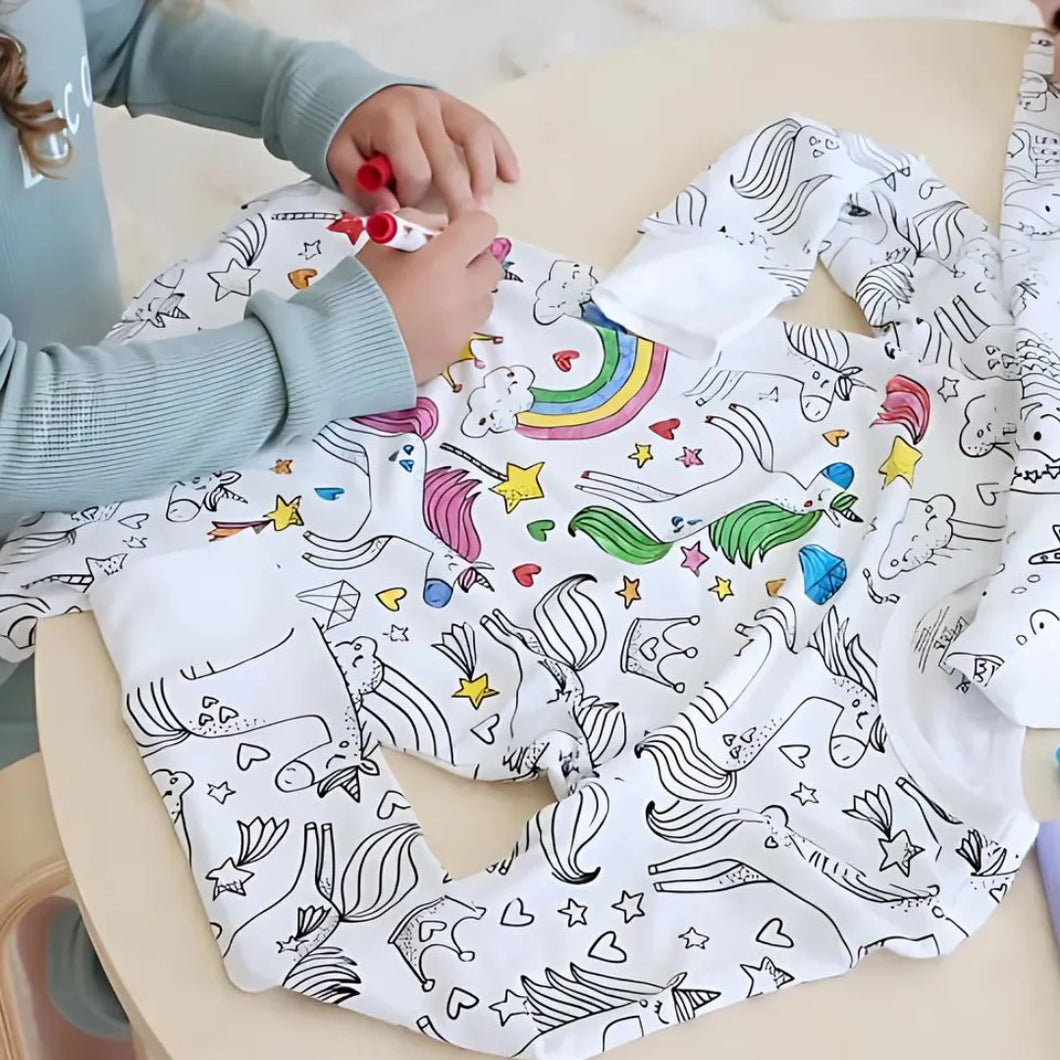 Kids Unicorn colour-in PJ set a lovely gift 