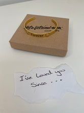 Load image into Gallery viewer, forever-gold-plated-bangle-adoption-gift 
