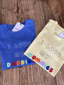 Flatlay-yellow-bllue-lgbtQ-kids-T-shirt