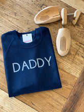Load image into Gallery viewer, Personalised-daddy-jumper-sweatshirt-blue-navy-fashion
