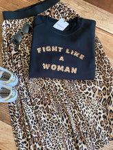 Load image into Gallery viewer, Fight-like-a-woman-leopard-print-slogan-sweatshirt-styled-fashion
