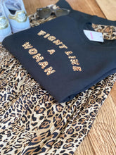 Load image into Gallery viewer, Fight-like-a-woman-leopard-print-slogan-sweatshirt-styled-fashion
