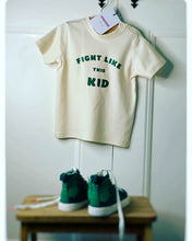 Load image into Gallery viewer, Cream-Fight-like-this-kid-baby-toddler-tshirt-green-slogan-one-of-the-items-from-the-adoption-clothing-range-from-notafictionalmum

