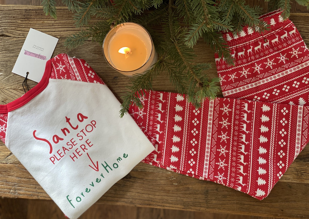 Kids santa please stop here PJ set