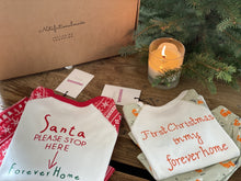 Load image into Gallery viewer, Kids santa please stop here PJ set
