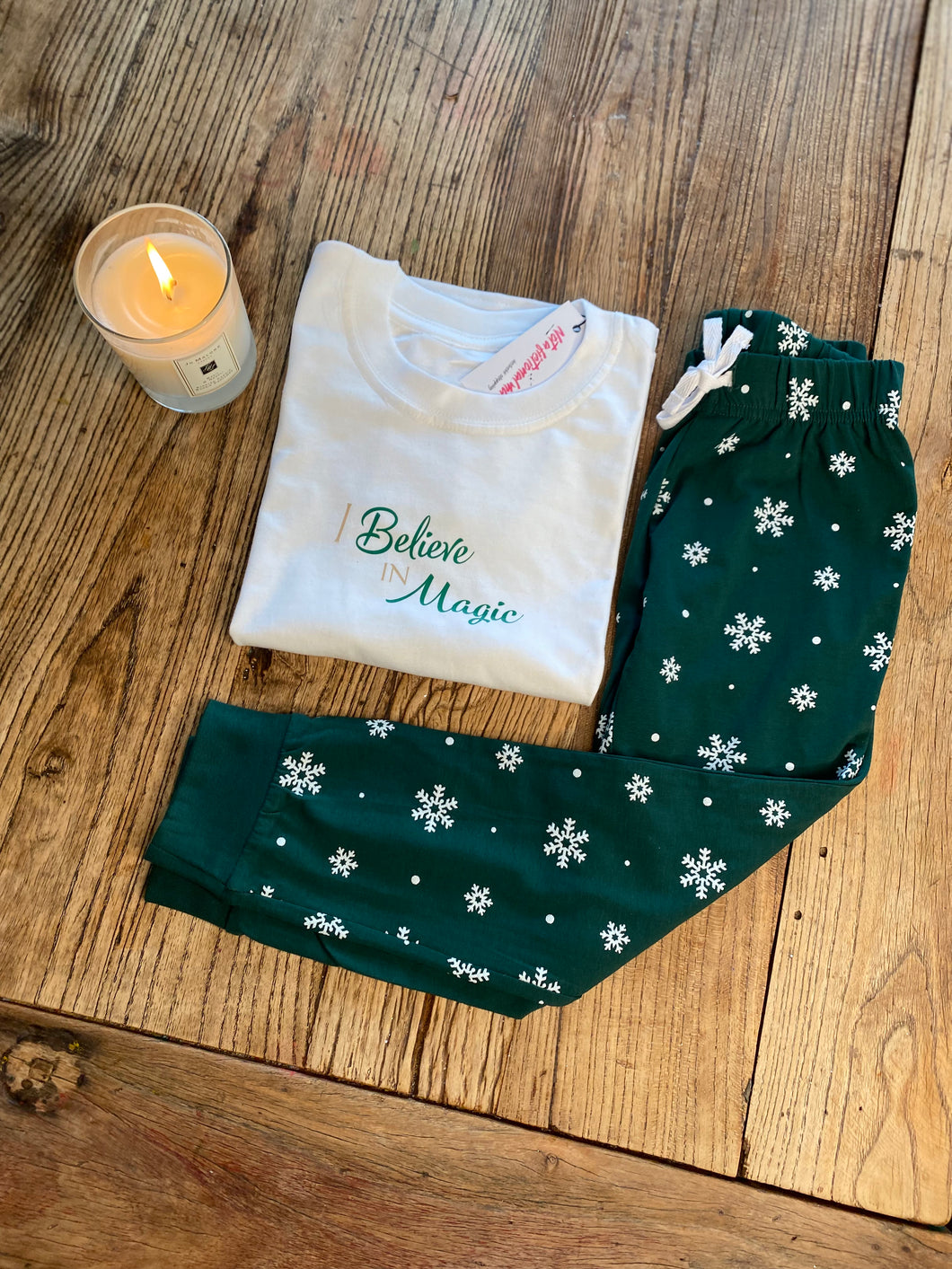 'I believe in magic' kids Christmas PJS