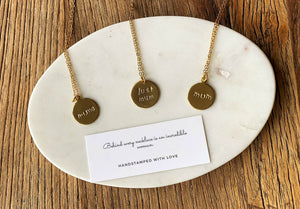 Notafictionalmum-three-gold-pendant-necklaces-inscribed-mum-just-mum-muma