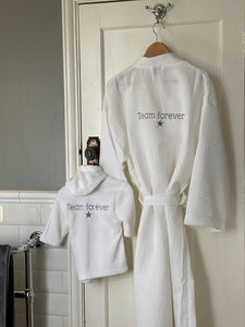 Adoption gift - team forever matching bathrobe