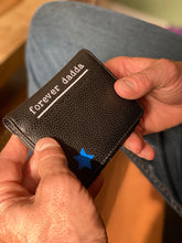 Load image into Gallery viewer, black-leather-wallet-forever-dadda-white-lettering-personalised
