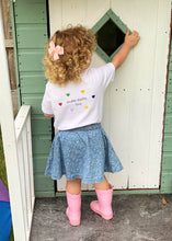 Load image into Gallery viewer, girl-wearing-double-daddy-love-kids-LGBTQ+-tshirt--one-of-the-items-from-the-adoption-clothing-range-from-notafictionalmum
