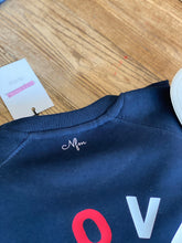 Load image into Gallery viewer, close-up-blue-sweatshirt-logo-nfm-Notafictionalmum
