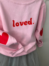 Load image into Gallery viewer, toddler-valantines-adoption-loved-sweatshirt-kids-vegan-clothing
