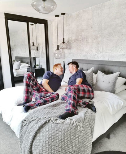 two-dads-matching-checked-family-pyjamas-grey-throw