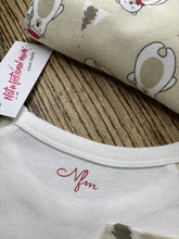 Load image into Gallery viewer, reverse-neckline-branding-pyjama-top-wooden-table
