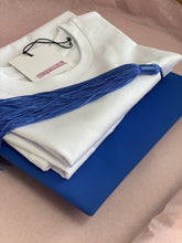 Load image into Gallery viewer, set-of-white-t-shirts-toddler-blue-graduation-cap
